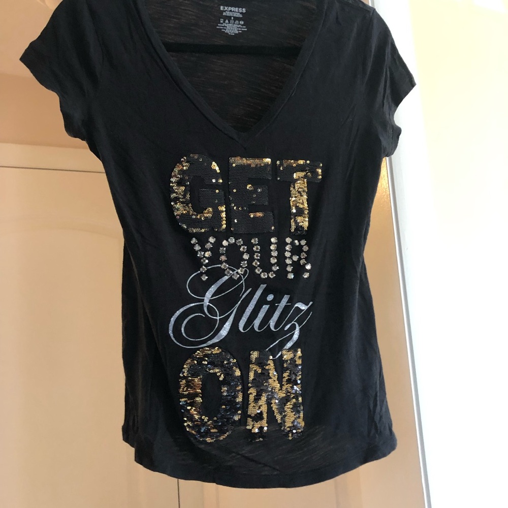 Black express t shirt, get your glitz on